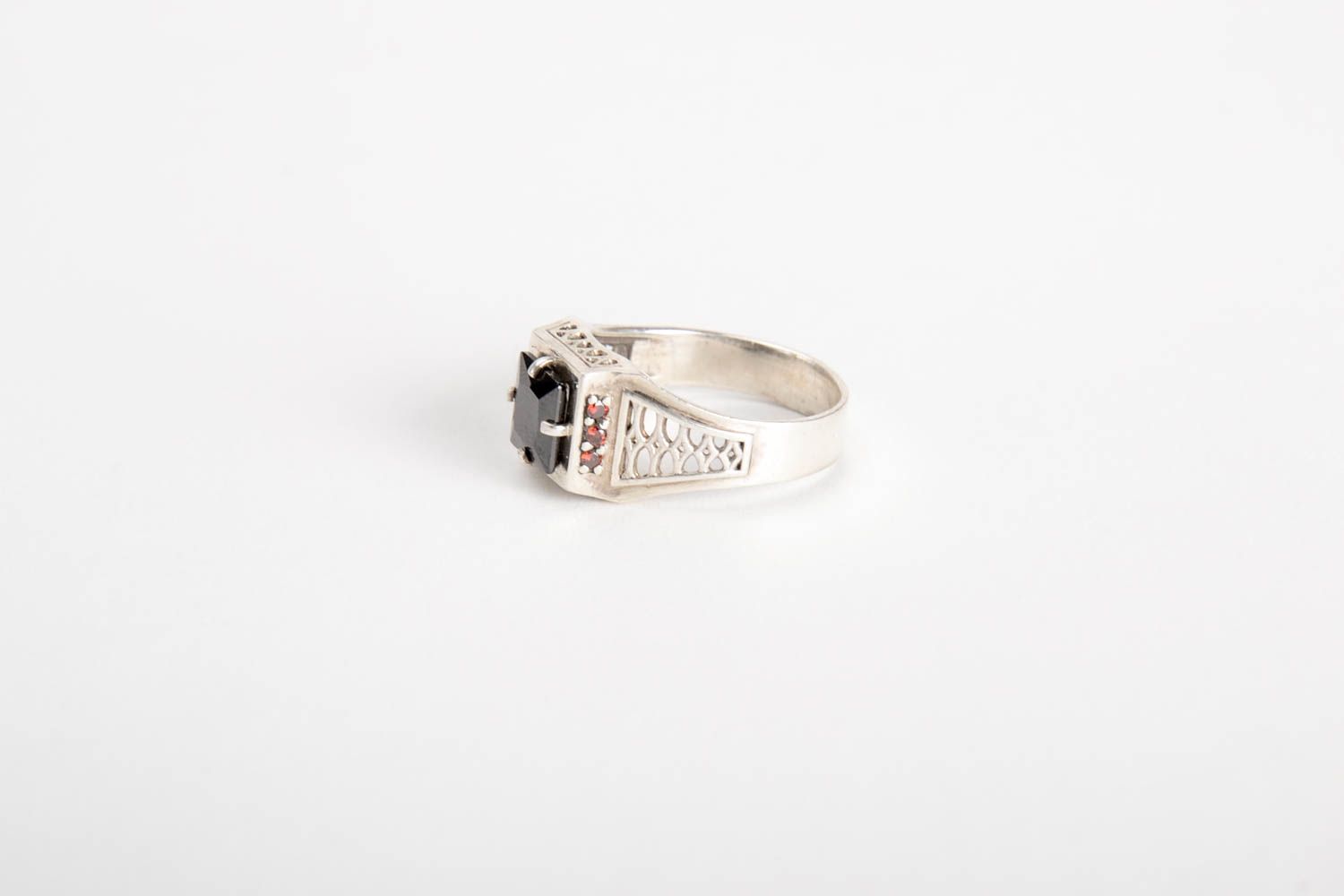 Handmade silver ring stylish designer present unusual jewelry for men photo 2