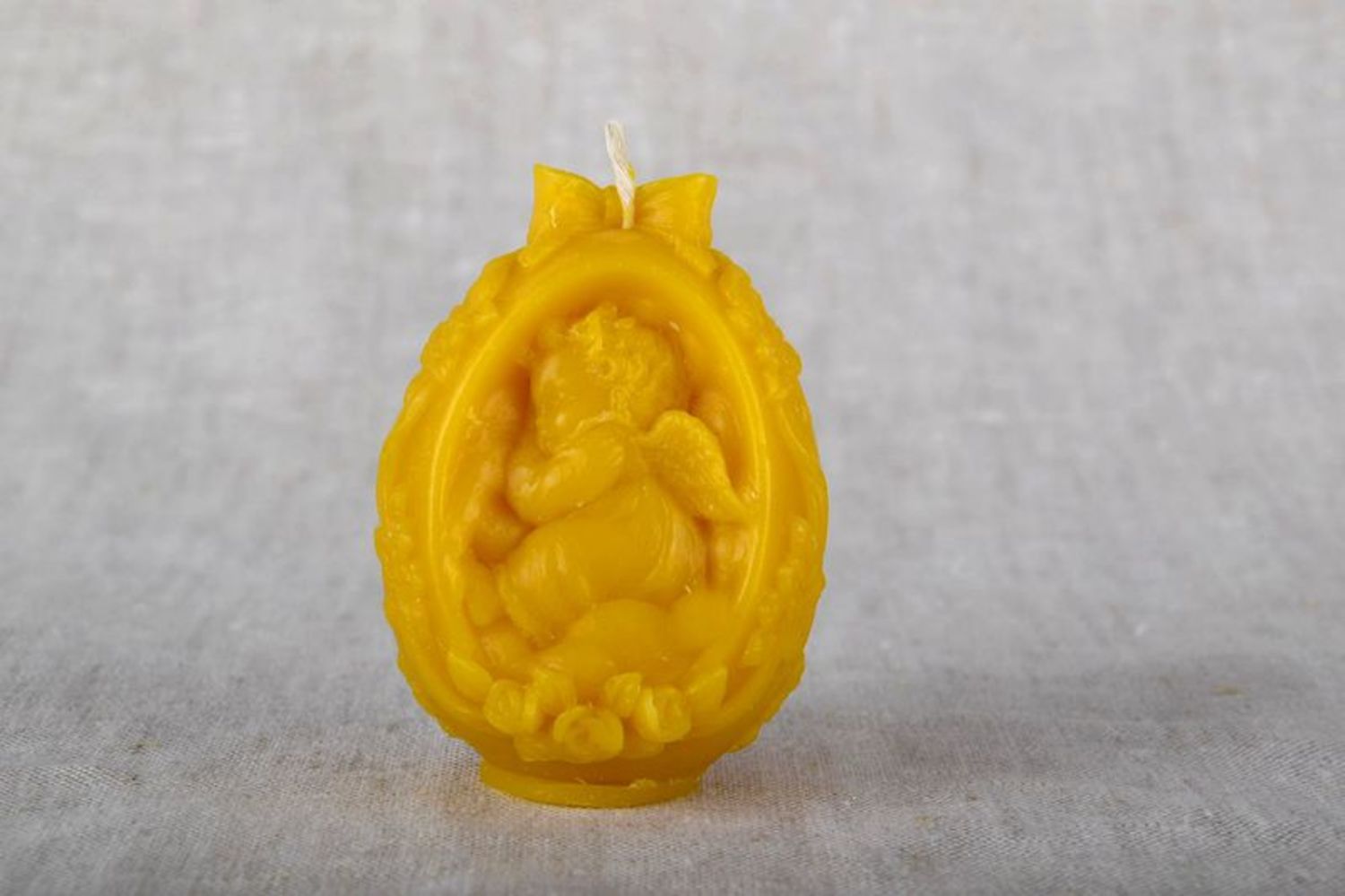 Candle made of beeswax Egg with Angel photo 4