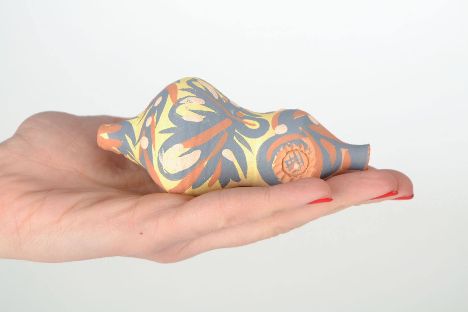 Apito colorido de argila brinquedo de cerâmica artesanal  foto 2