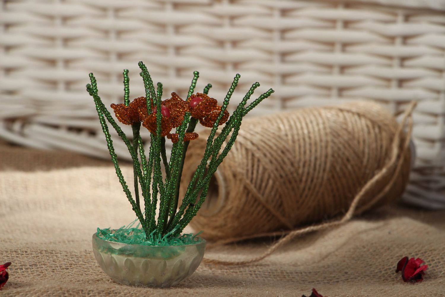 Decorative beaded flowers for interior photo 5