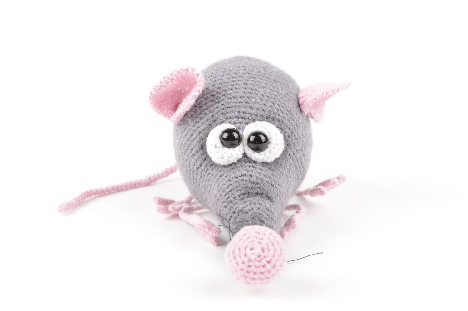 Handgemachtes Stoff Kuscheltier Maus Spielzeug in Grau Geschenk für Kinder schön foto 3