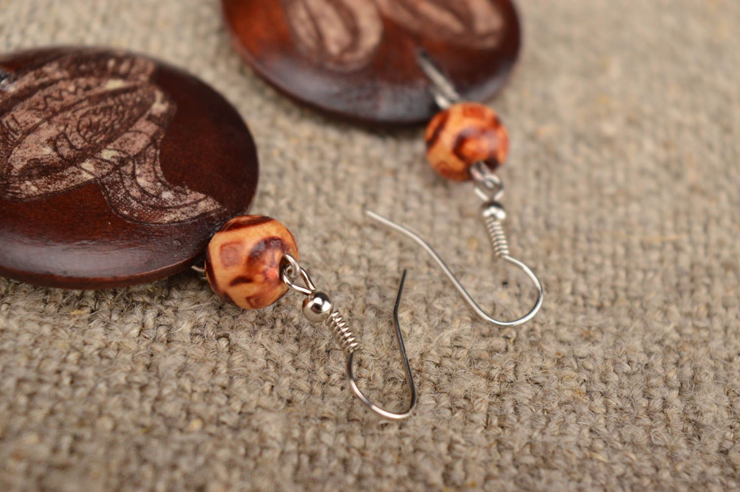 Handmade wooden earrings wood craft ideas beautiful jewellery small gifts photo 4