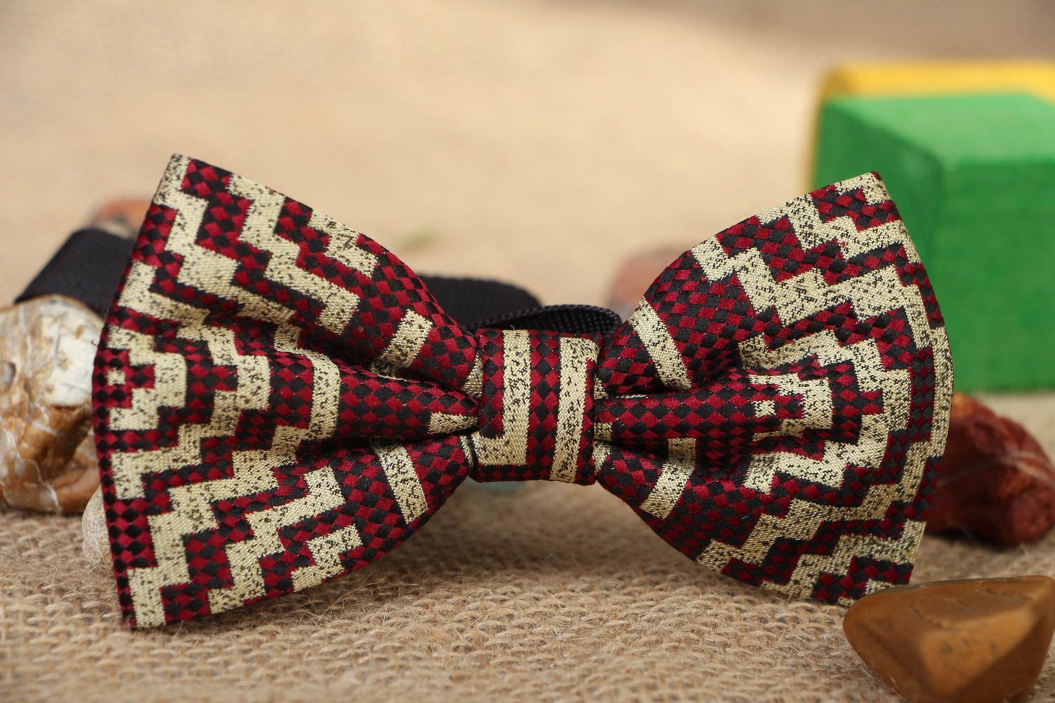 Unusual fabric bow tie photo 5