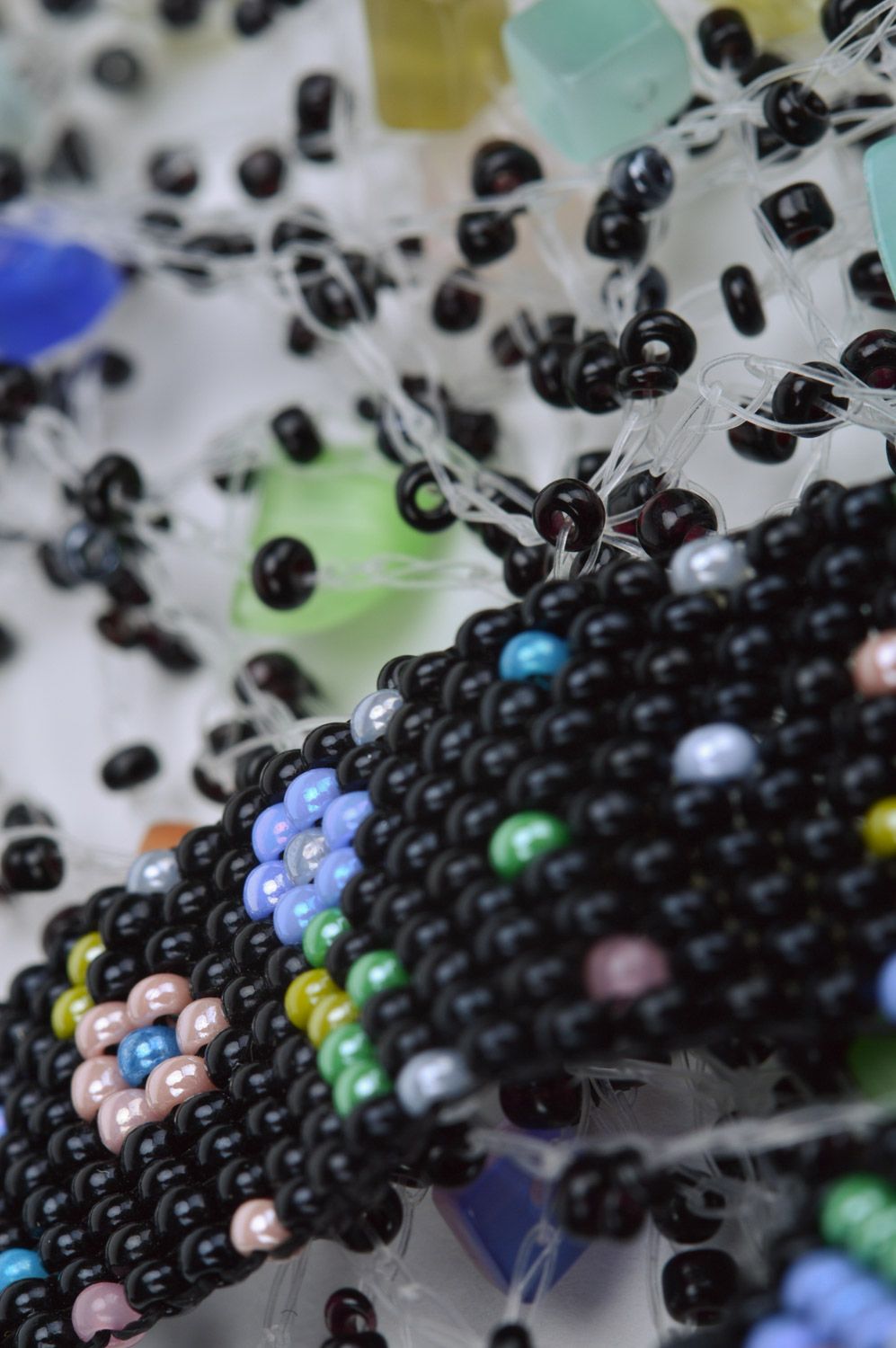 Accessoire multicolore collier en perles de rocaille fait main cadeau femme photo 5