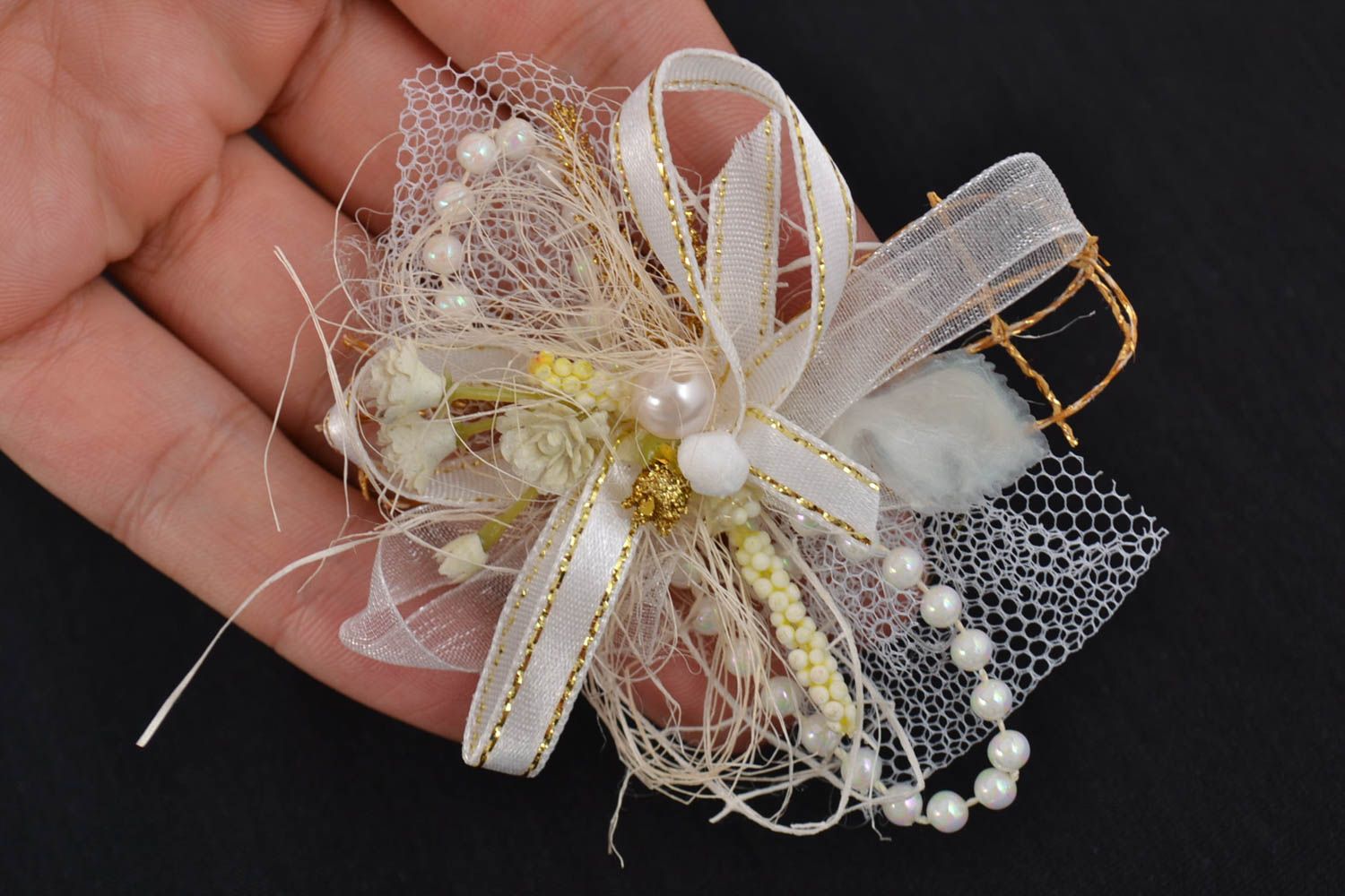 Jolie fourniture pour bijoux avec fleurs artificielles faite main claire photo 5