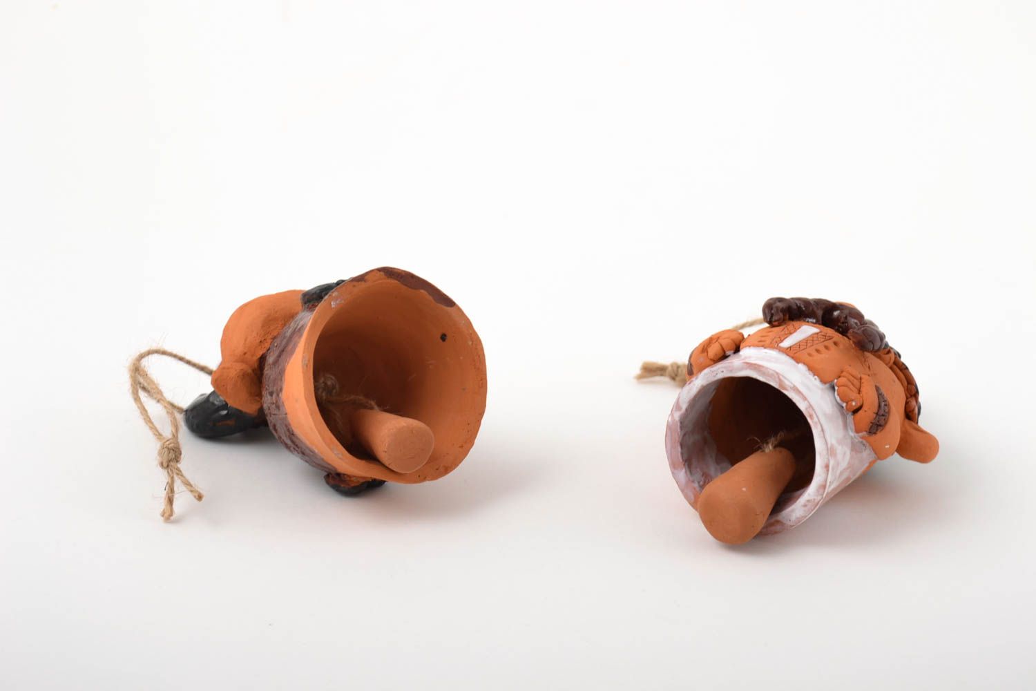 Handgemachte Keramik Anhänger Set Glöckchen Ton originelle Geschenke 2 Stück foto 2