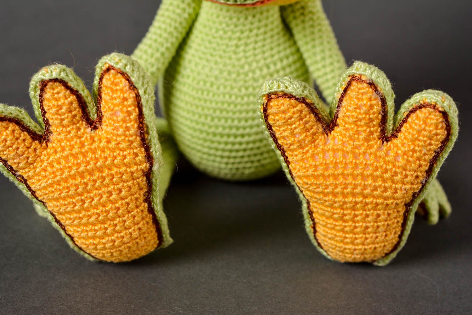 Jouet grenouille Peluche faite main tricotée en laine et acrylique Cadeau enfant photo 5
