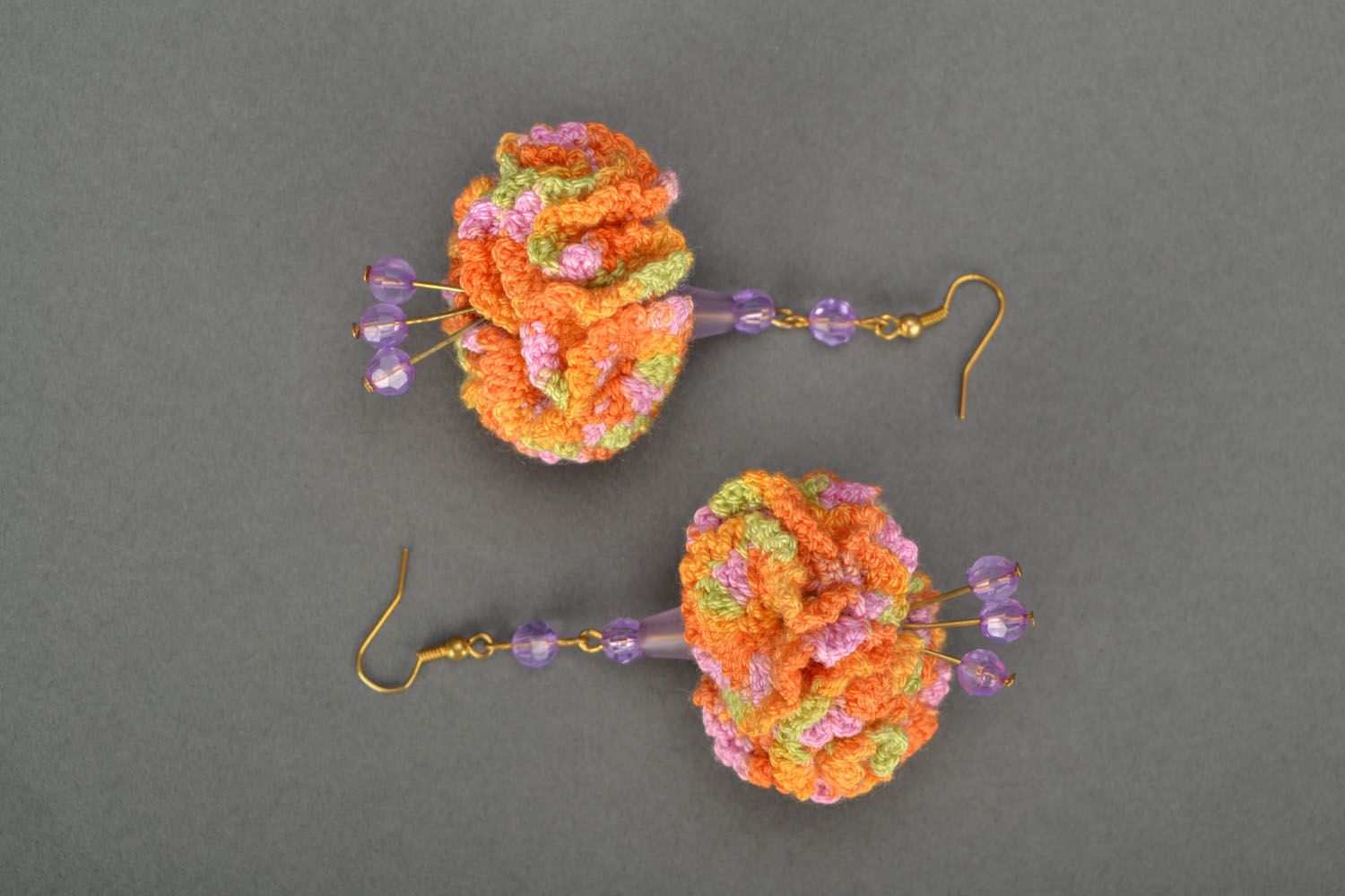 Crocheted earrings-pendants photo 3