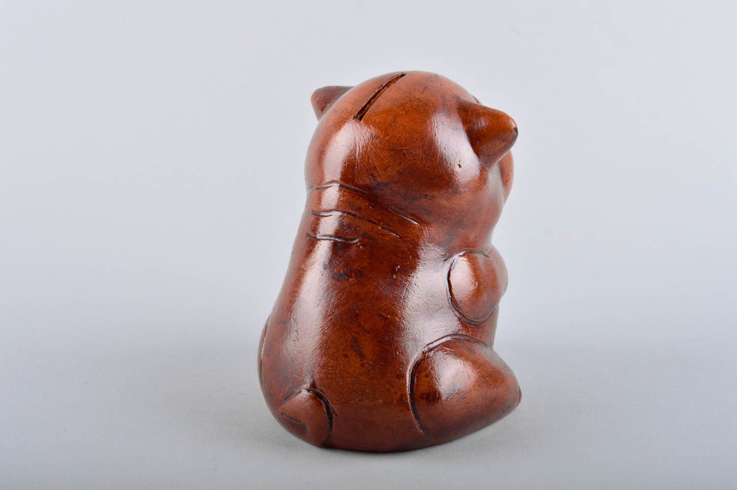 Originelle Spardose handgemachte Keramik Miniatur Spardose Schwein für Dekor  foto 4