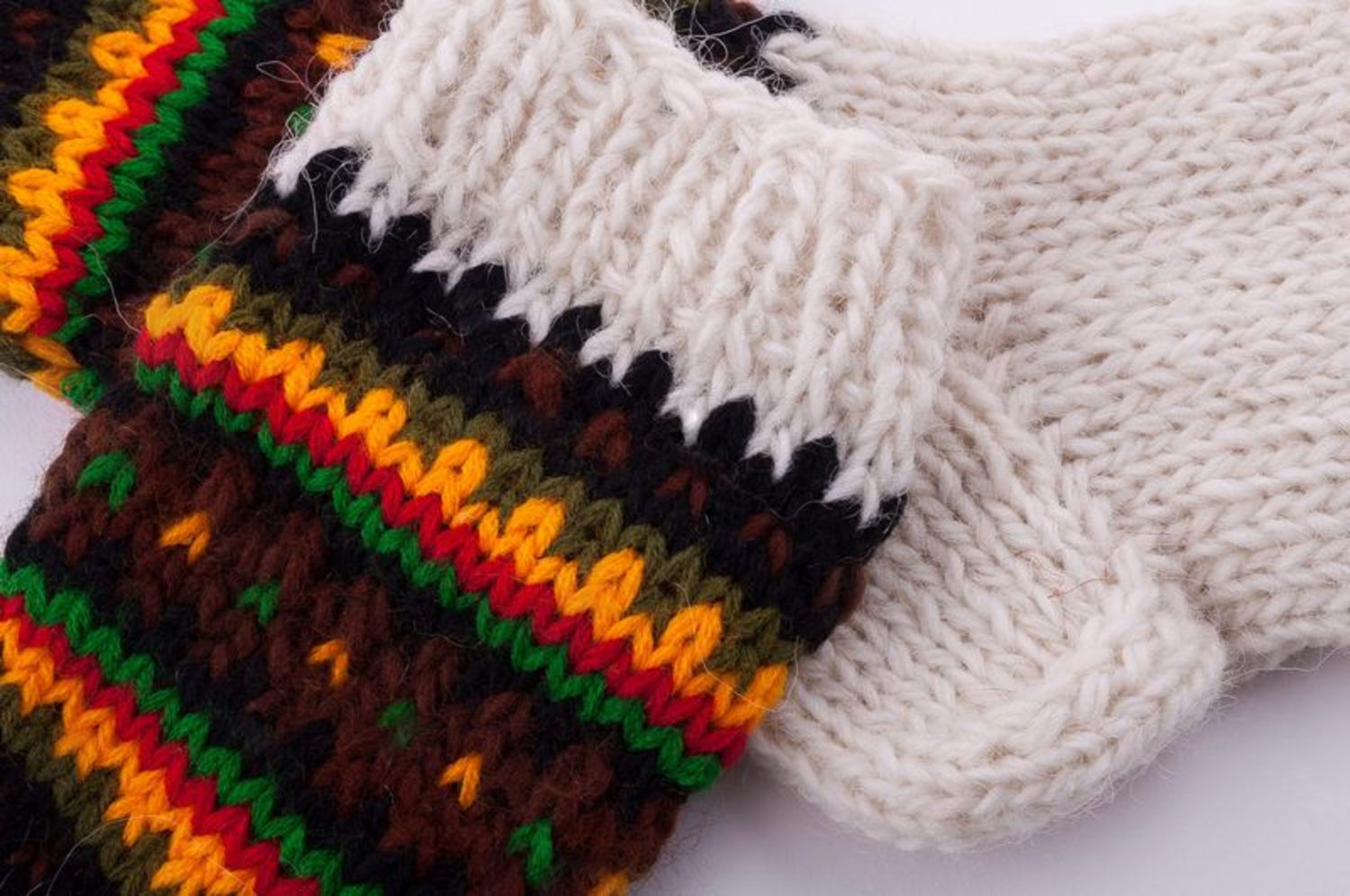 Chaussettes multicolores en laine pour femme photo 3