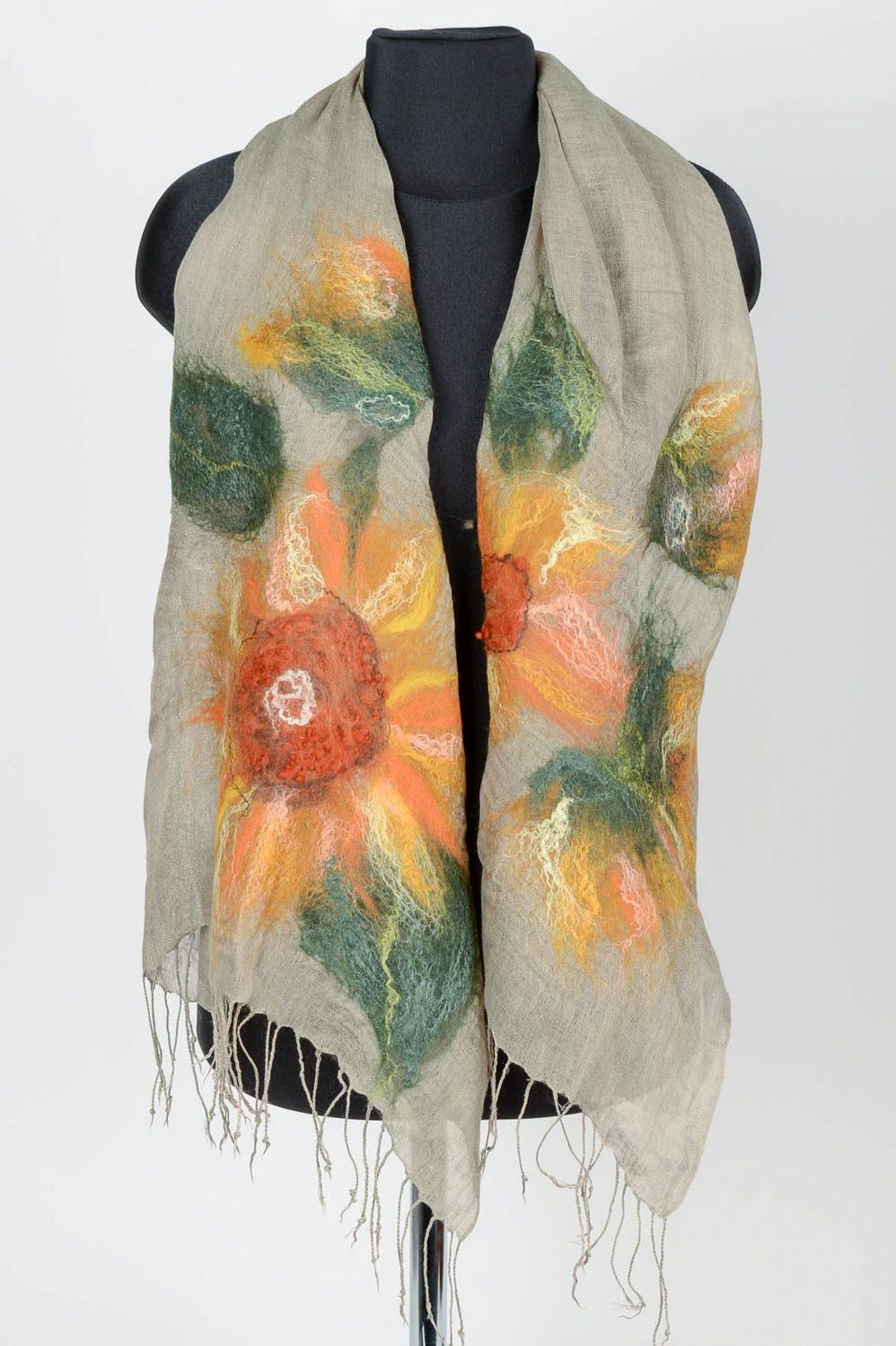 Grey beautiful scarf designer stylish accessory cute elegant scarf female gift photo 1