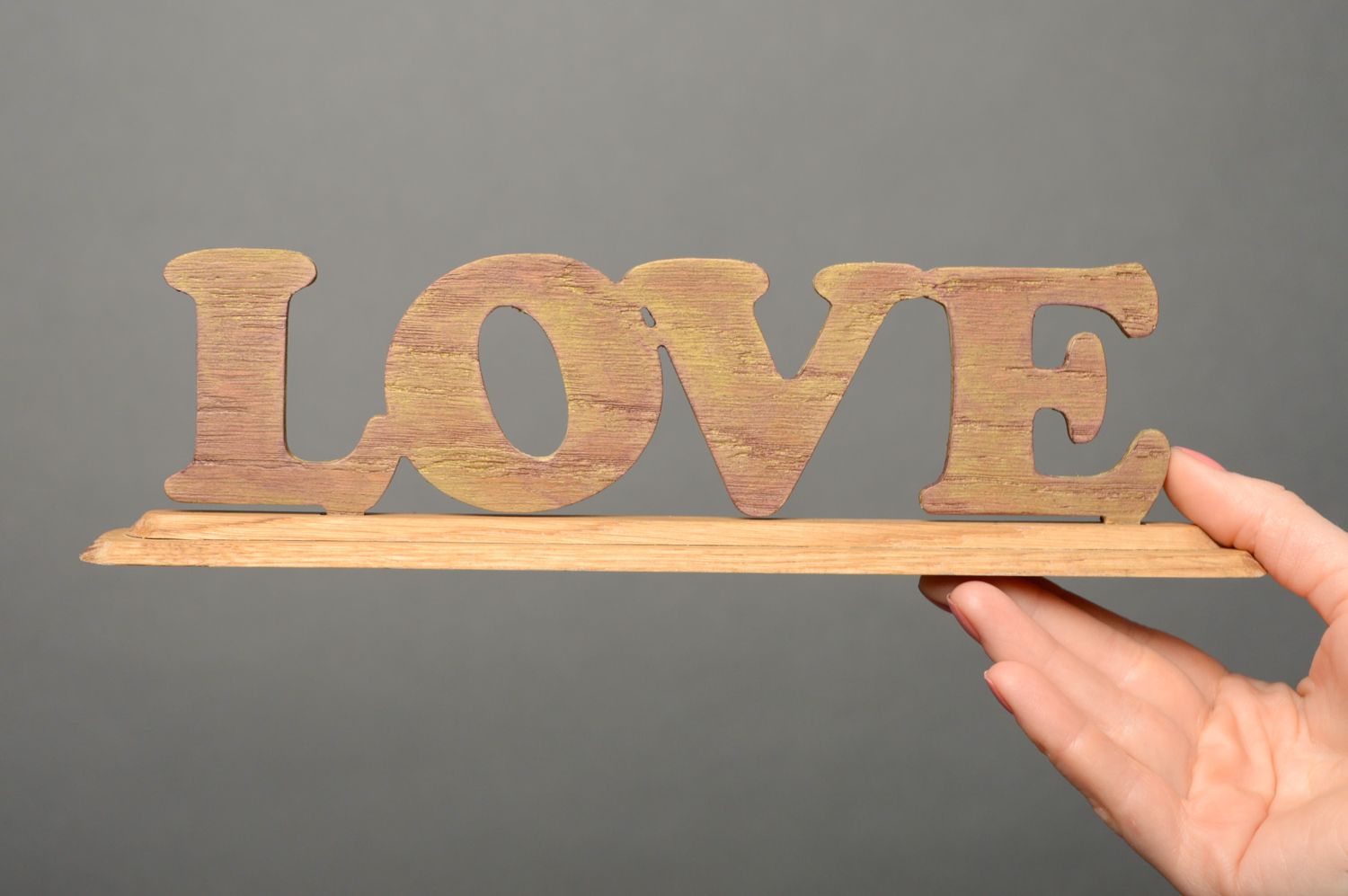 Wooden word for wedding love photo 3