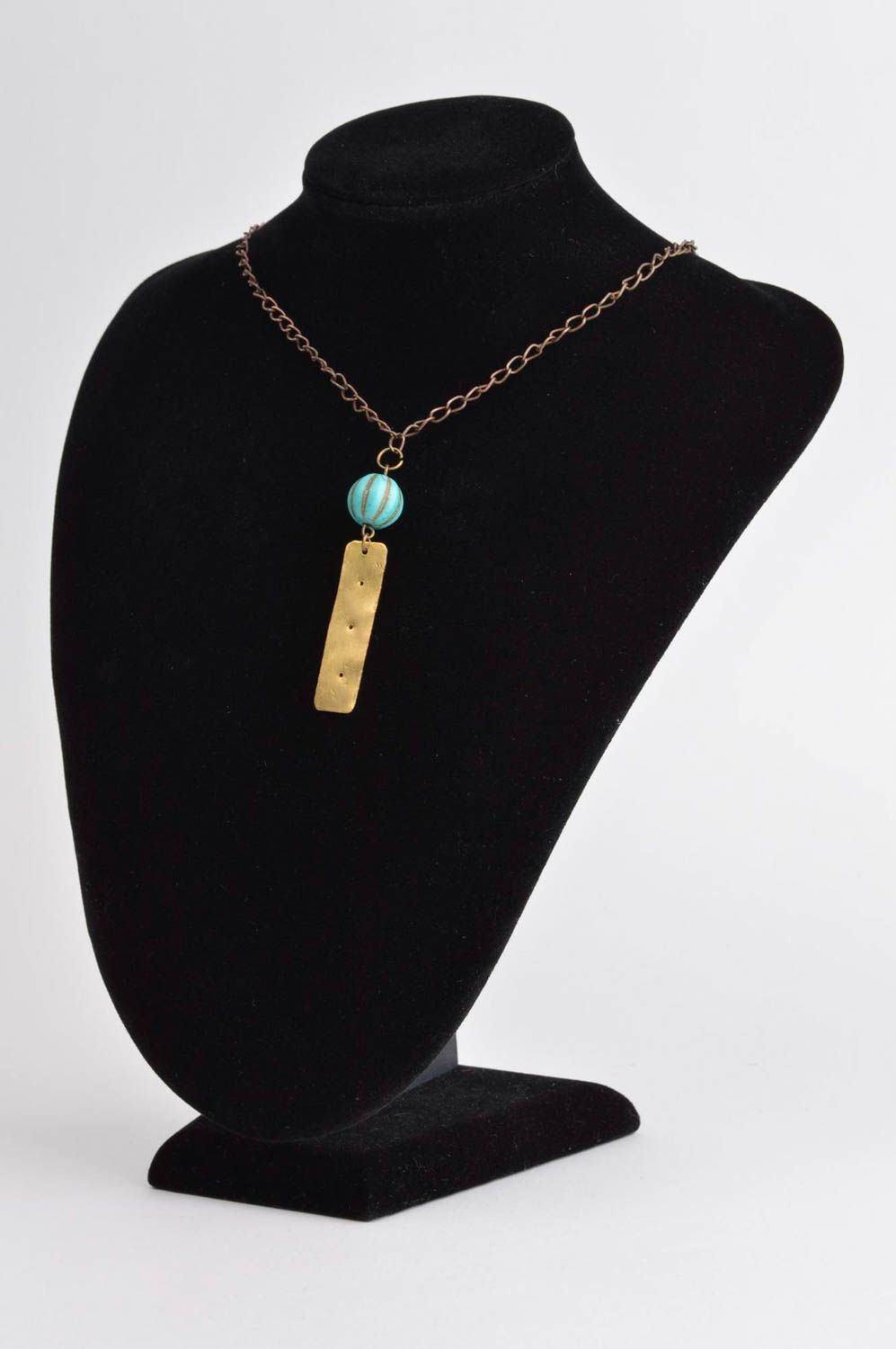 Handmade copper jewelry brass accessory unusual pendant handmade pendant photo 1