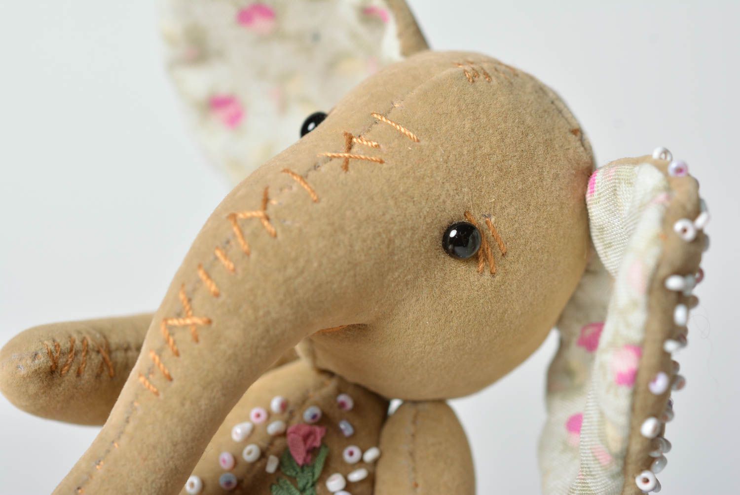 Elefante de peluche hecho a mano juguete de tela regalo original para niña  foto 5