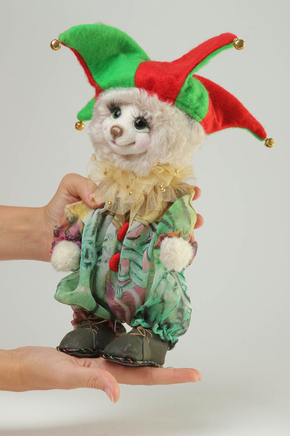 Игрушка ручной работы декоративная игрушка интересный подарок мишка-клоун фото 5