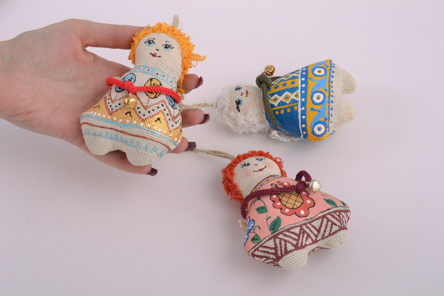 Set of handmade flavored fabric soft interior pendants 3 pieces Angels photo 5