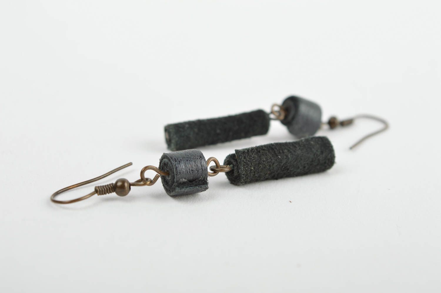 Handmade earrings with charms unusual designer earrings black jewelry photo 4