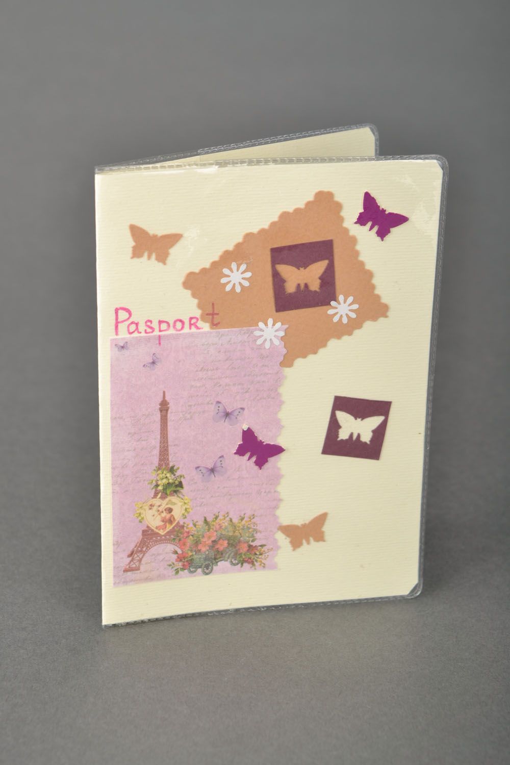 Обложка для паспорта скрапбукинг Париж фото 1