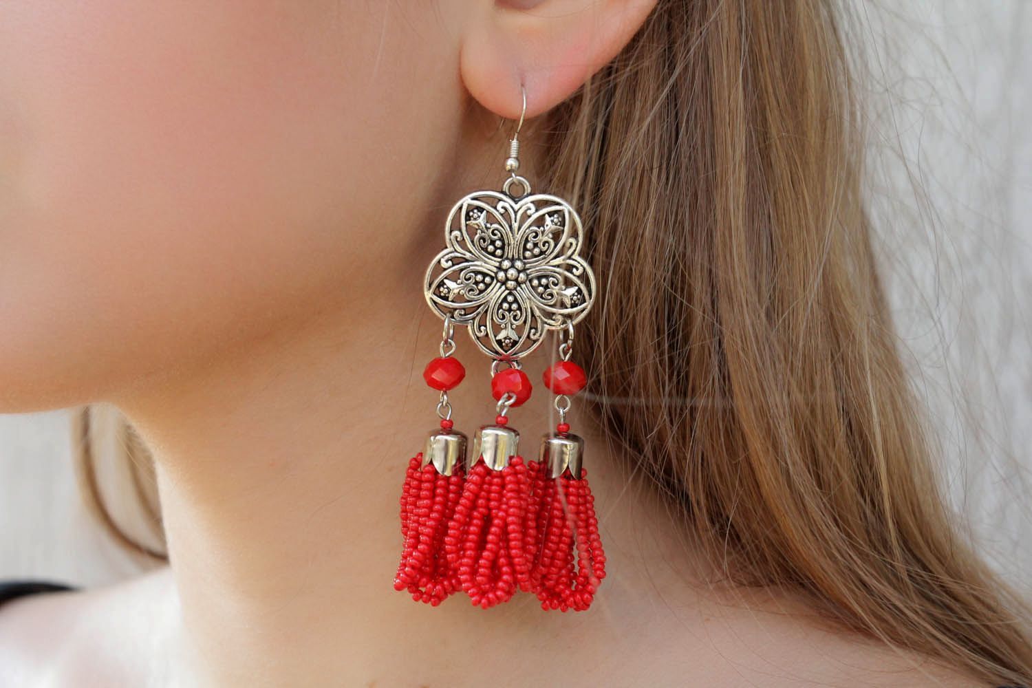 Unique beaded earrings photo 1