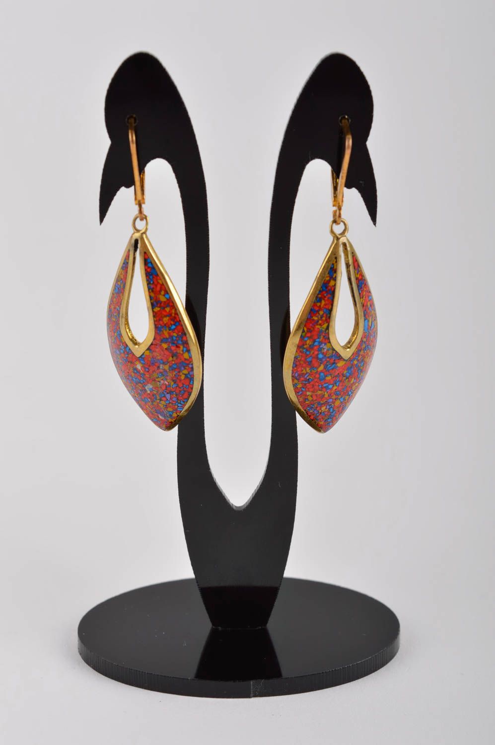 Originelle Ohrringe für Frauen handmade Mode Schmuck lange Messing Ohrringe foto 2