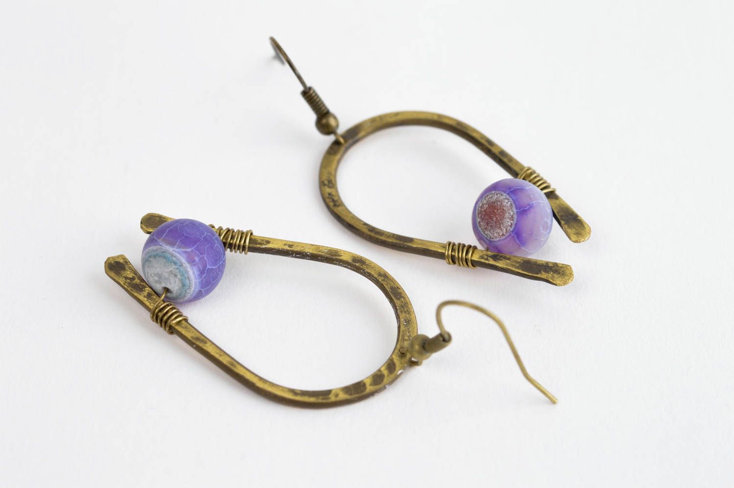 Metall Ohrringe handgefertigter Modeschmuck Frauen Schmuck Ohrringe mit Glas foto 3