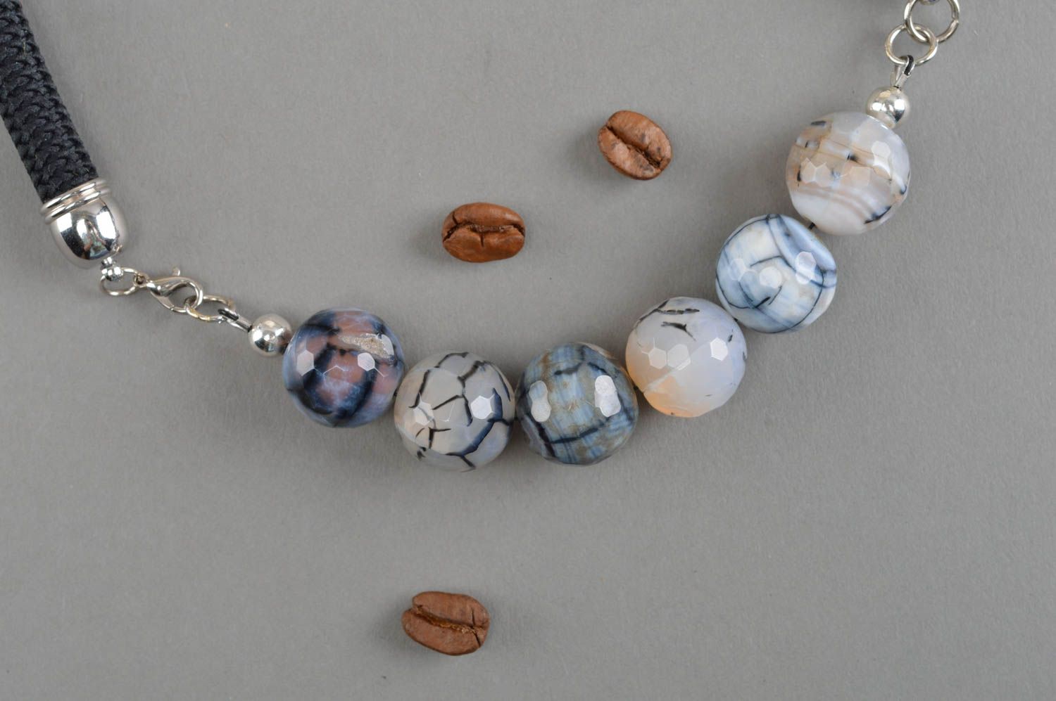 Handmade gemstone necklace designer accessories fashionable jewelry gift idea photo 3
