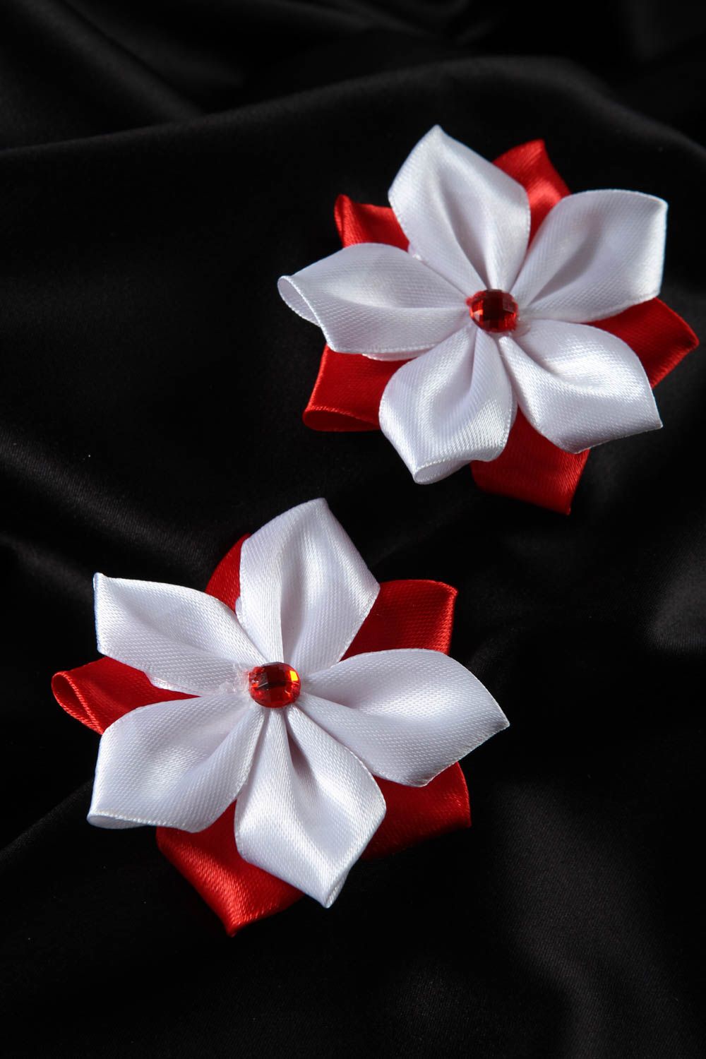 Handmade hair accessories kanzashi flowers hair clips gift ideas for women photo 1