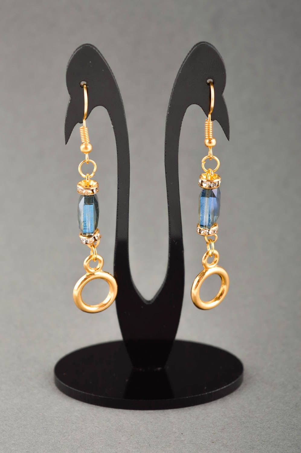 Handmade lange Ohrringe in Blau Schmuck Ohrringe Accessoire für Frauen foto 1