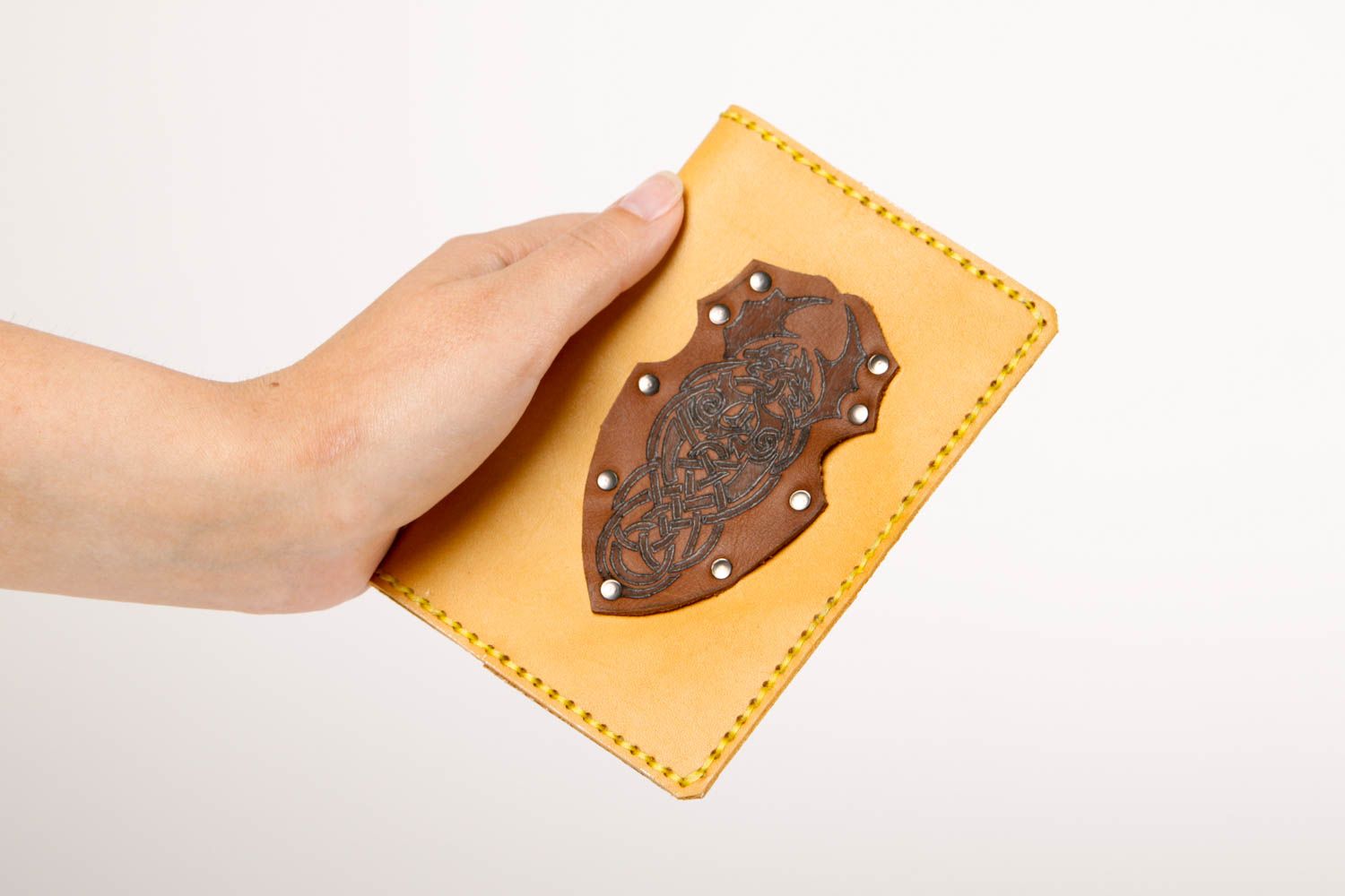 Handmade leather passport cover handmade accessories handmade gift ideas photo 2