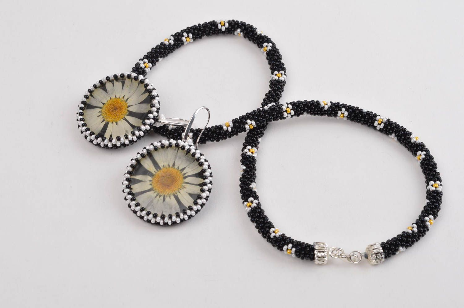 Handmade earrings designer jewelry gift ideas unusual beaded cord gift for women photo 2