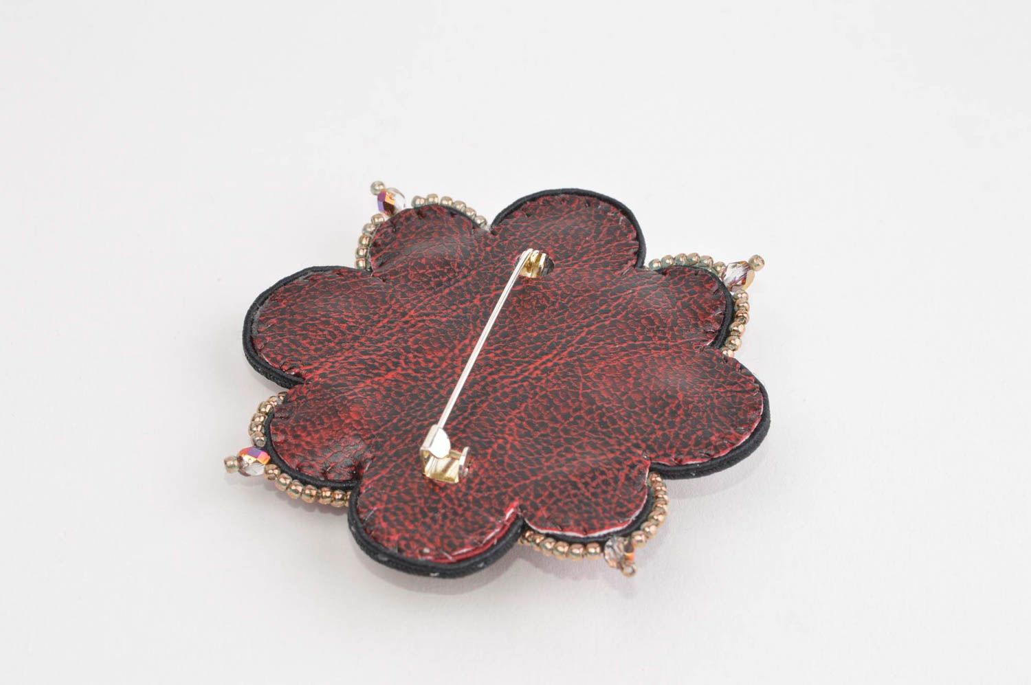 Stylish soutache brooch designer embroidery brooch handmade women accessory photo 4