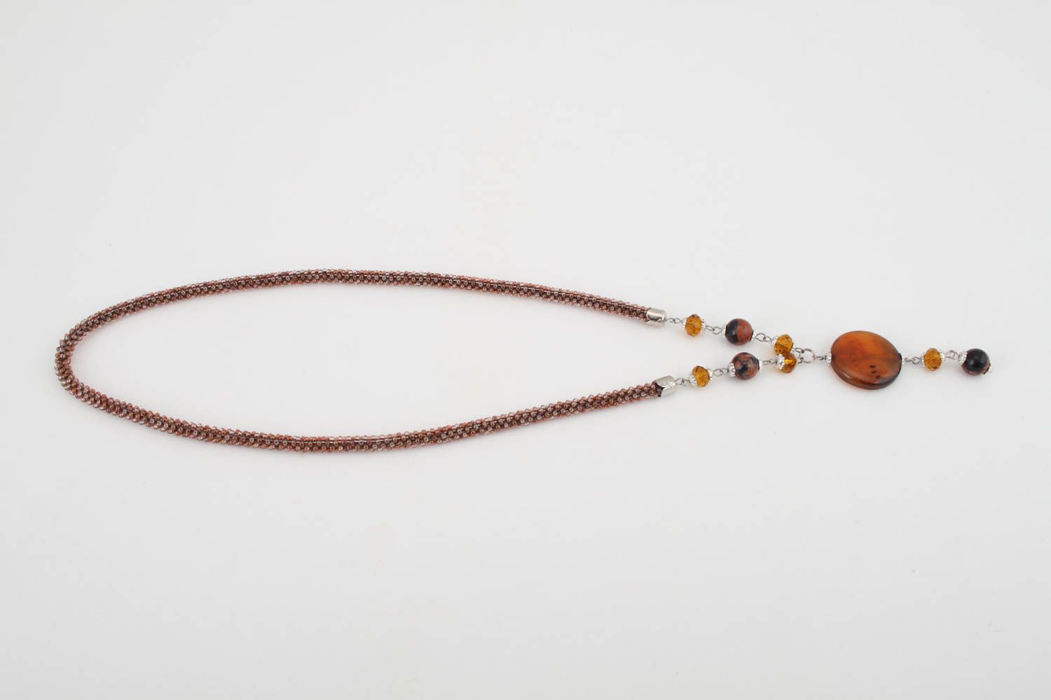 Stylish beaded necklace handmade pendant designer accessories fashion jewelry photo 5