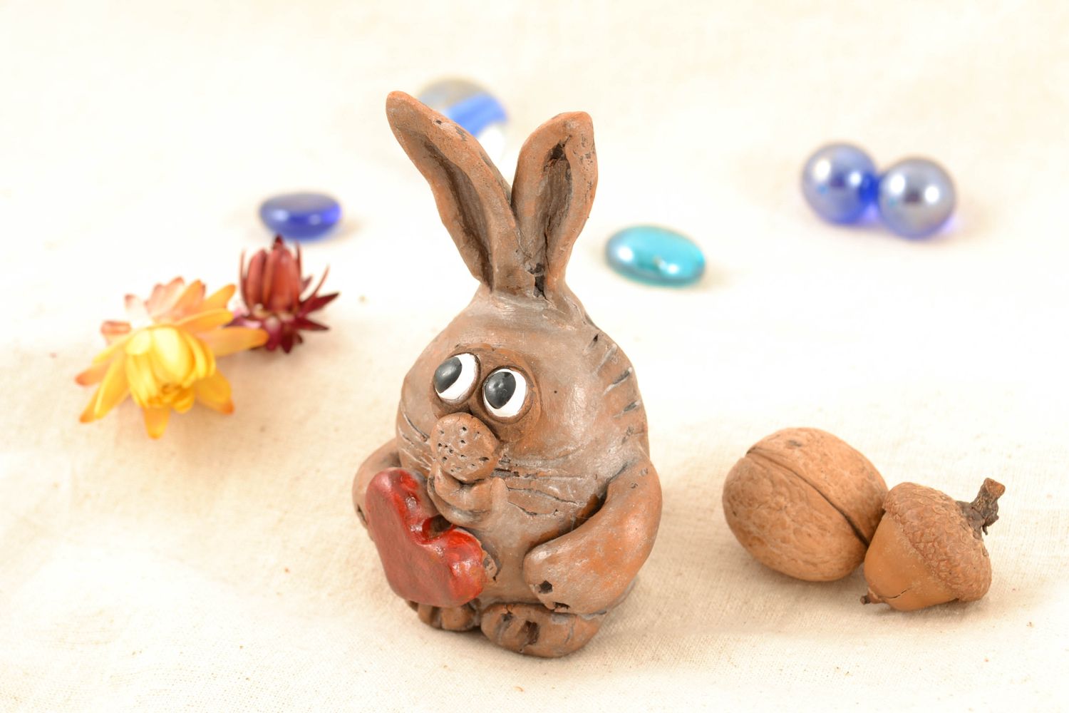 Handmade clay statuette Hare photo 2