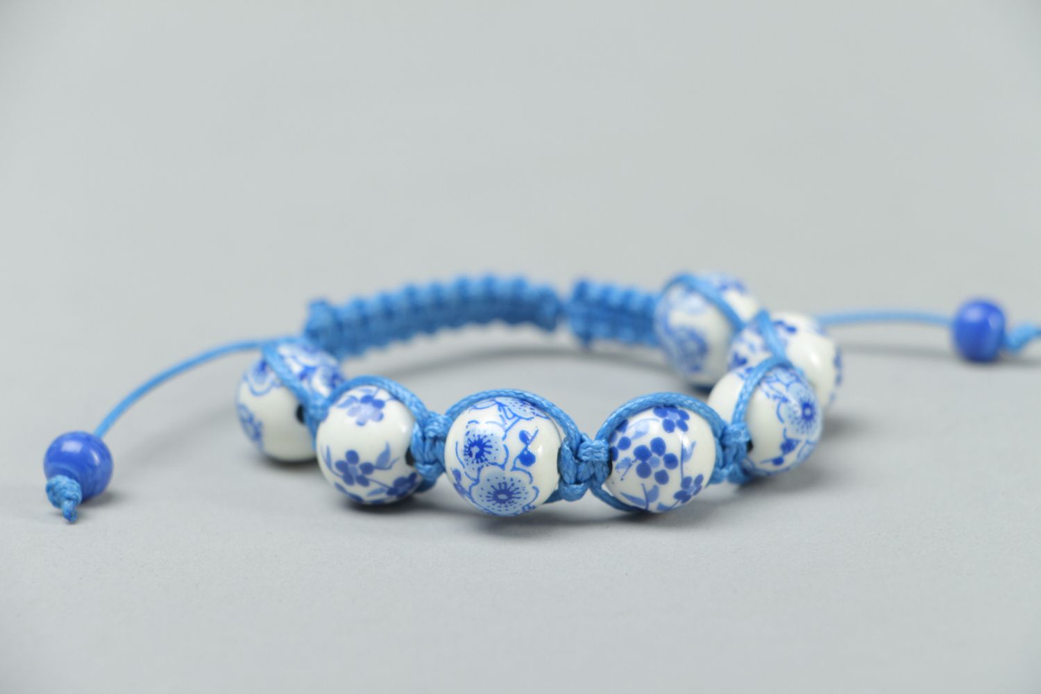 Friendship bracelet with ceramic beads in Gzel style photo 1