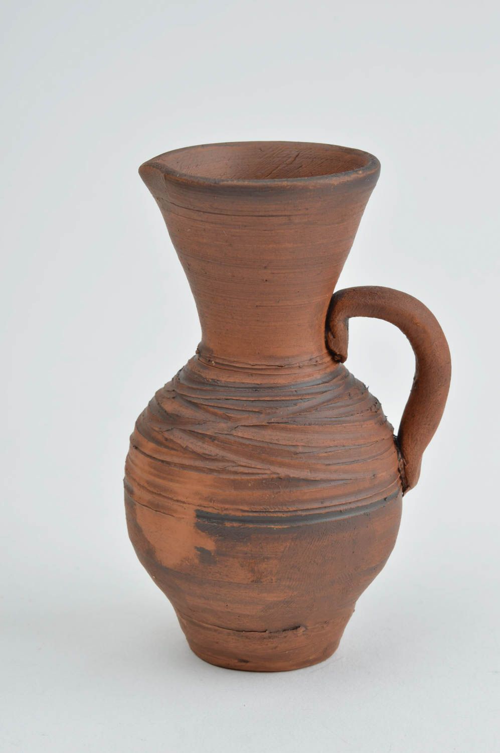 4 inches ceramic pitcher vase in brown color 0,2 lb photo 3