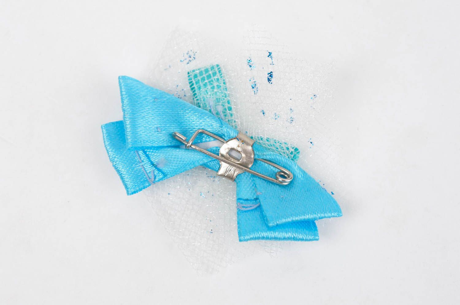 Beautiful bow brooch designer textile brooch handmade accessory present for her photo 3