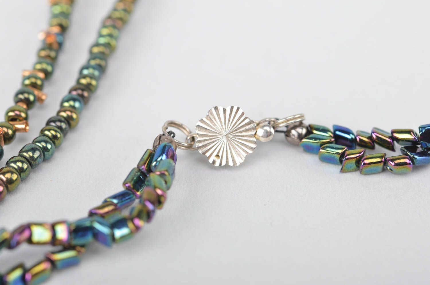 Collier textile Bijou fait main perles en tissu design Idée cadeau femme photo 5