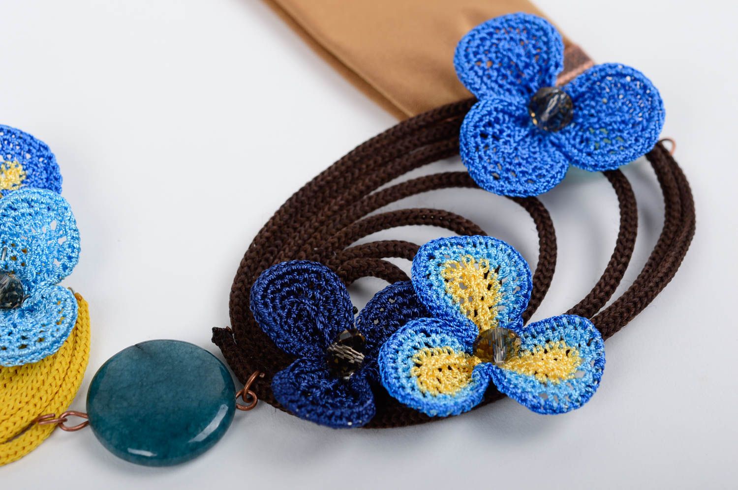 Шарф ожерелье красивый шарф ручной работы трикотажный шарф яркий необычный фото 2