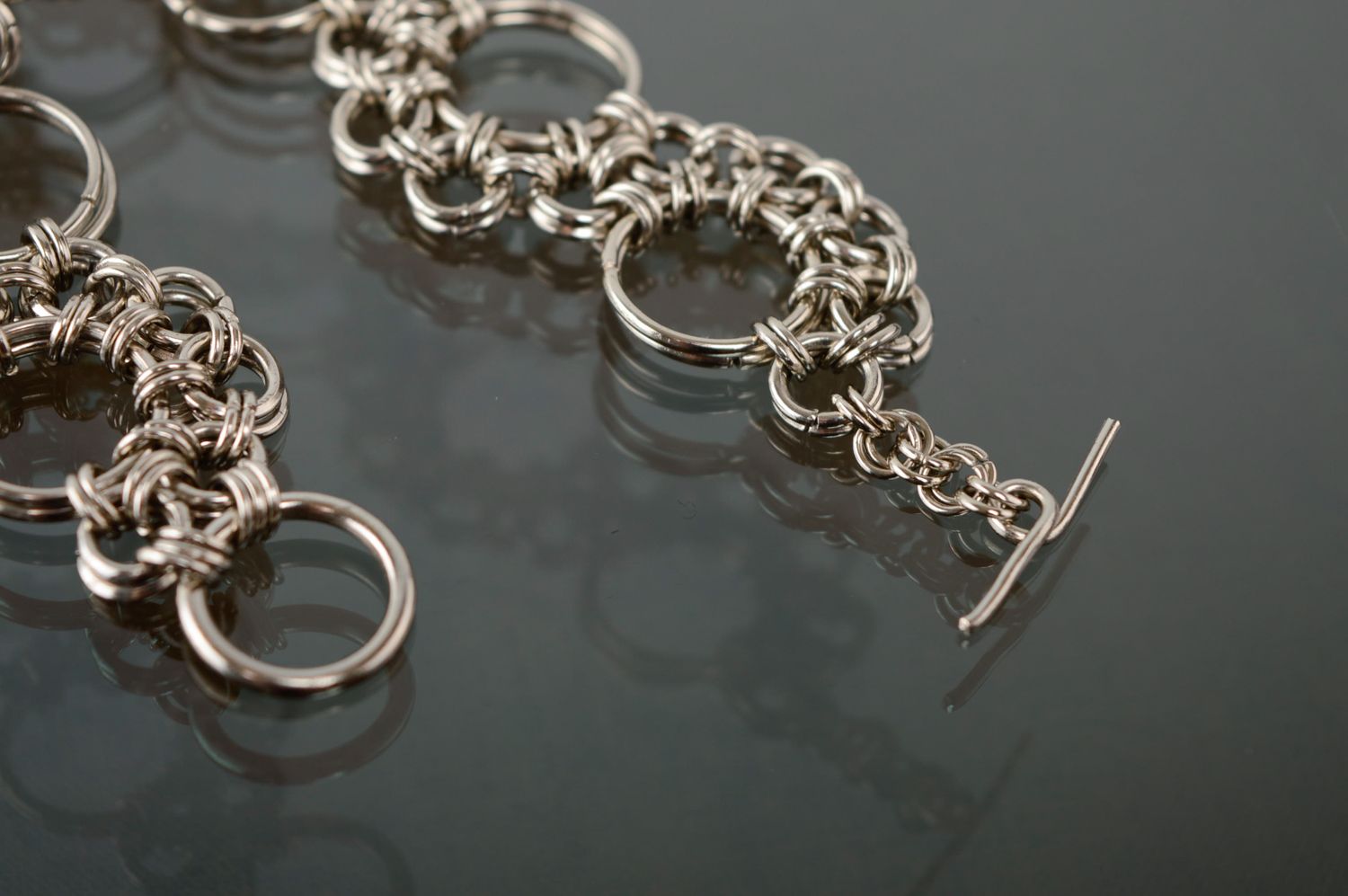 Handmade jewelry metal chainmail bracelet photo 5
