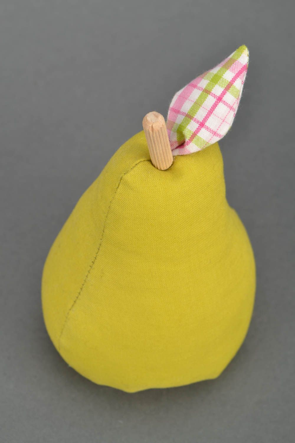 Homemade soft toy Pear photo 4