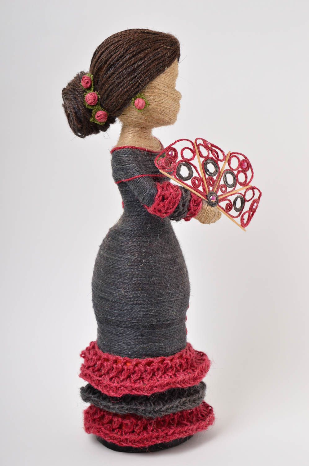 Кукла ручной работы декор для дома кукла из шпагата статуэтка фигурка Испанка фото 4