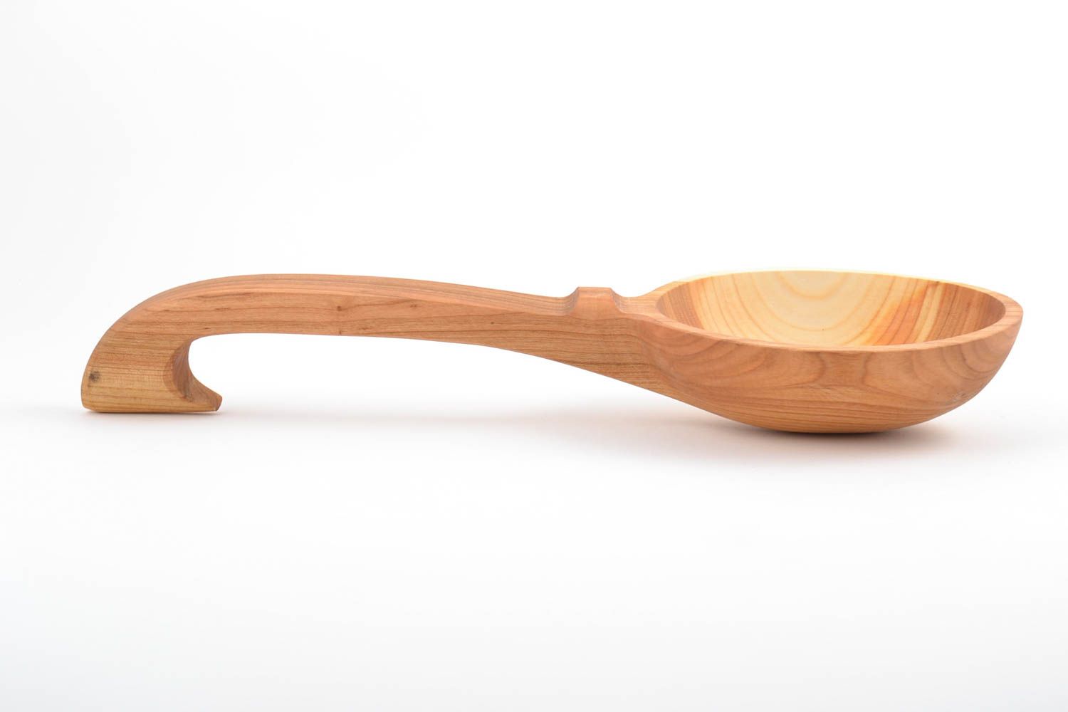 Handmade convenient large natural light wooden ladle for water for sauna photo 2