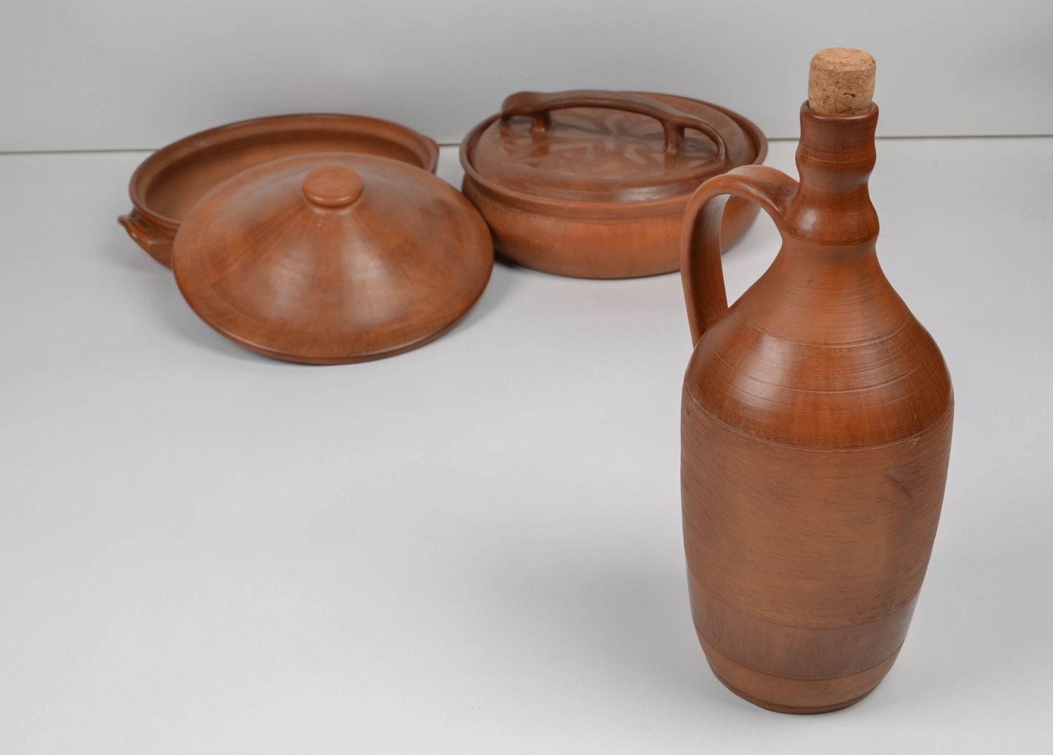 30 oz ceramic terracotta bottle shape wine decanter in ancient style 2,6 lb photo 1