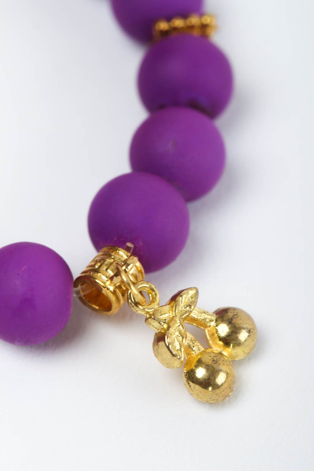 Bracelet violet Bijoux fait main de perles céramiques Accessoire femme photo 3