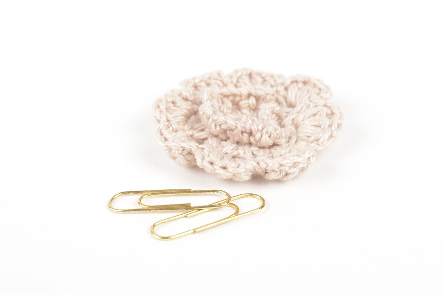 Handmade designer crocheted blank unusual flower fittings blank for brooch photo 5