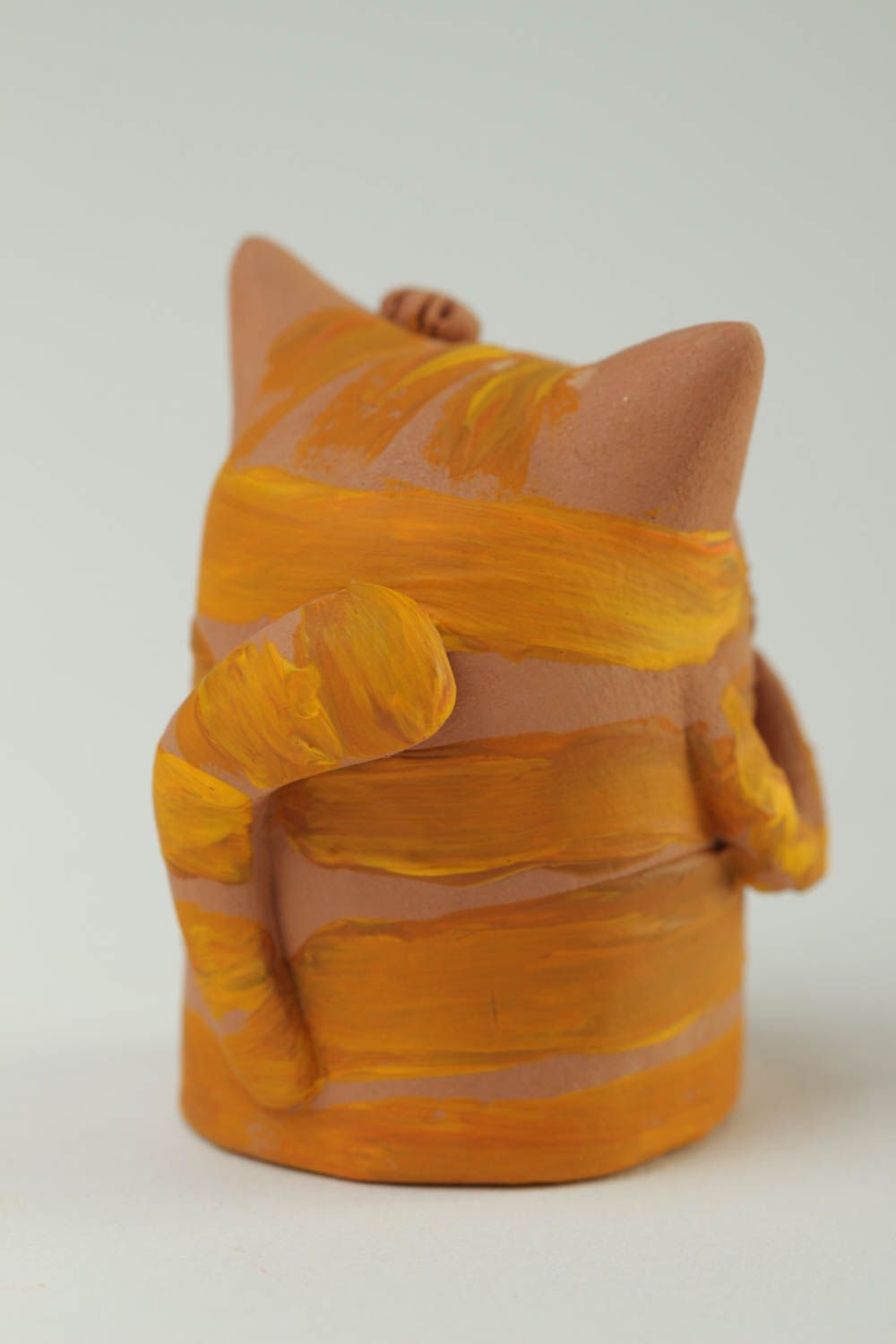 Кот из глины фигурка ручной работы фигурка для декора дома статуэтка для декора фото 4