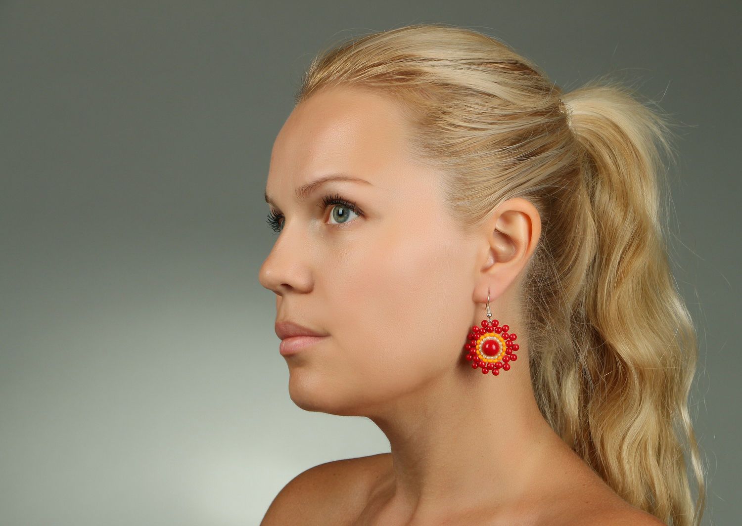 Earrings made of beads and corals photo 5
