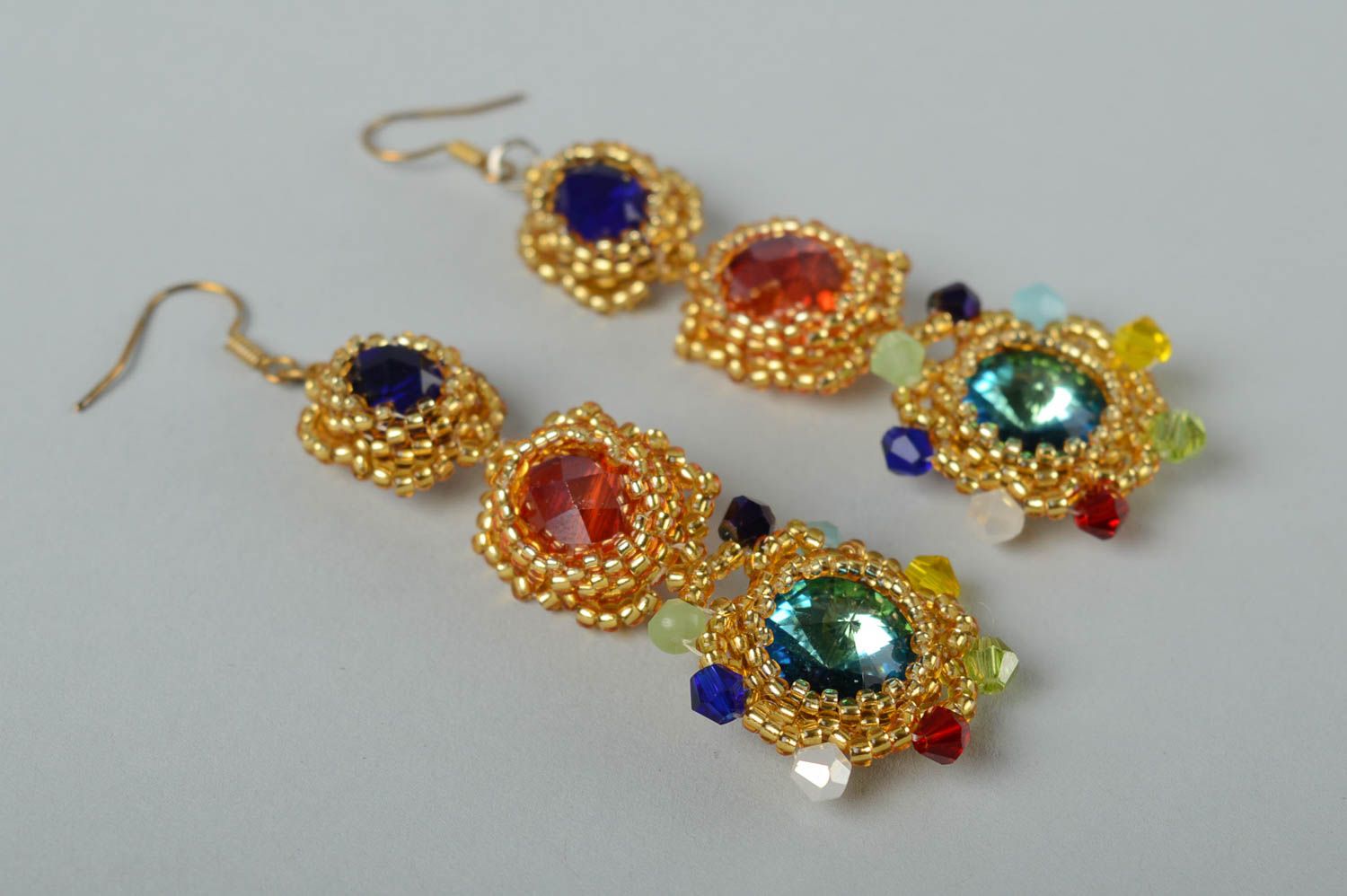 Handmade earrings beaded earrings fashion earrings with pendants design jewelry  photo 2