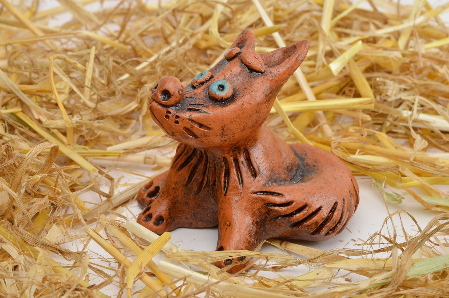 Handmade Wohnzimmer Deko Kinder Geschenk Keramik Figur nettes Tierchen für Haus foto 1