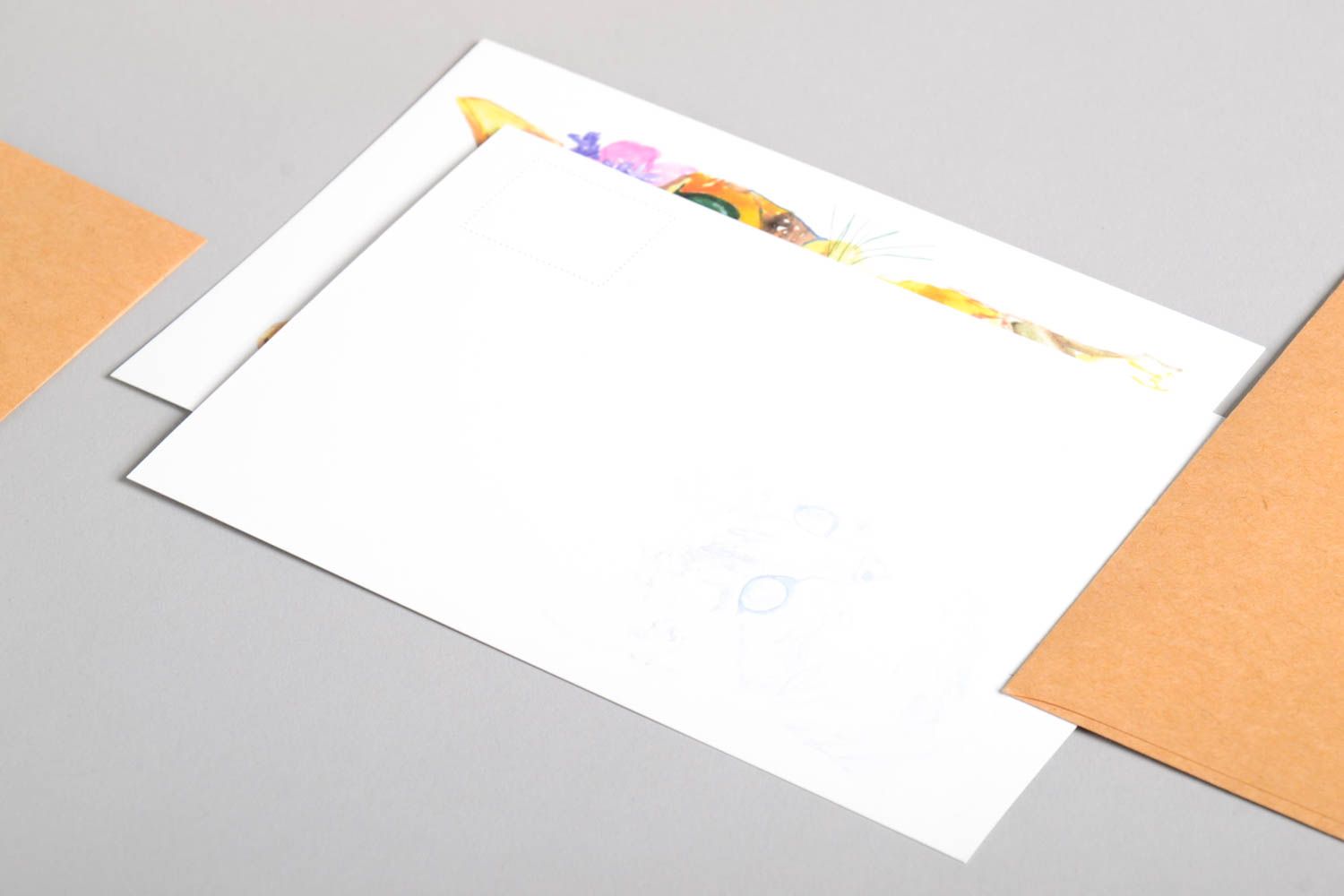 Открытки ручной работы красивые открытки две поздравительные открытки Коты фото 3